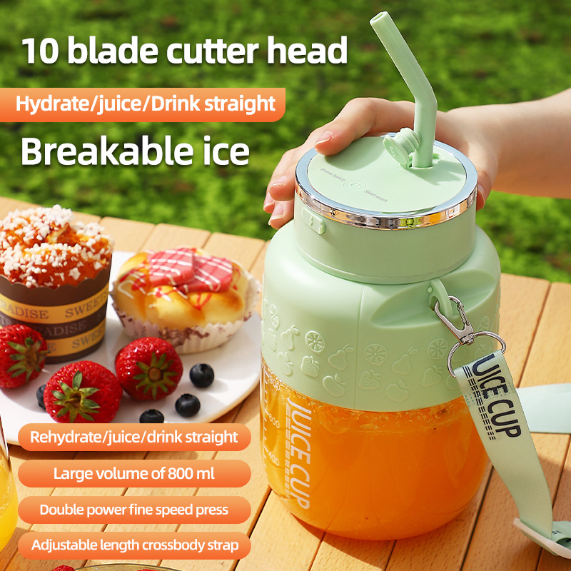 Storcător electric de fructe portabil cu USB de 800 ml