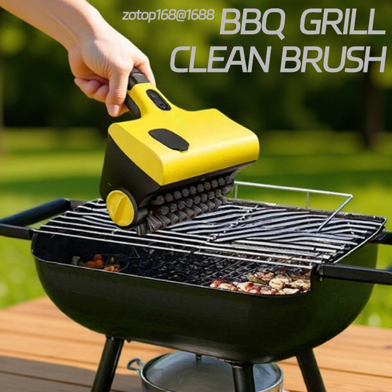 Vezeték nélküli elektromos grillkefe piknik kemping BBQ grill grill acéldrótkefe fürdőszoba csempe fürdőkád tisztítókefe