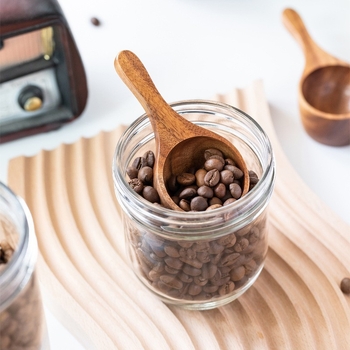 Naujas produktas: akacijos medienos kavos pupelių matavimo šaukštelis, mažas medinis šaukštelis, pieno miltelių šaukštelis, kūrybingas medinis šaukštelis su trumpa rankena