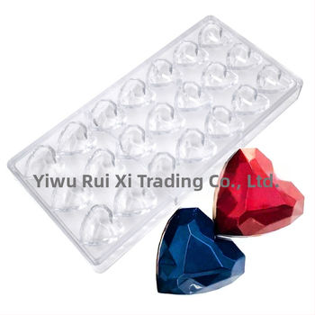 Meilės deimanto šokolado formelė plastikinė deimanto širdies šokoladinių saldainių kepimo torto forma