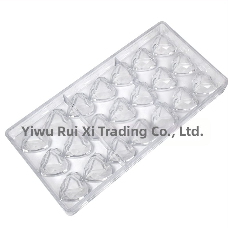 Форма за шоколад Love Diamond, пластмасова диамантена форма за печене на шоколадови бонбони с диамантено сърце