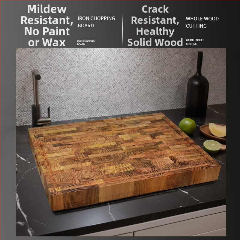 Фабрична едро голяма дебела дъска за рязане от тиково дърво с кухненска дъска за рязане