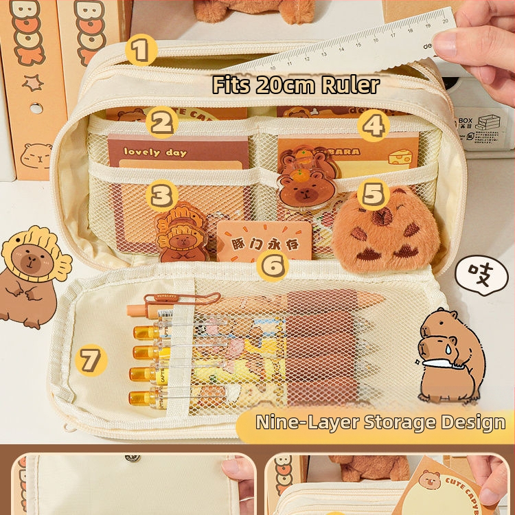 Uus Capibala pinal tüdrukutele algkooliõpilastele, uhke klapiga suure mahutavusega pinal poistele