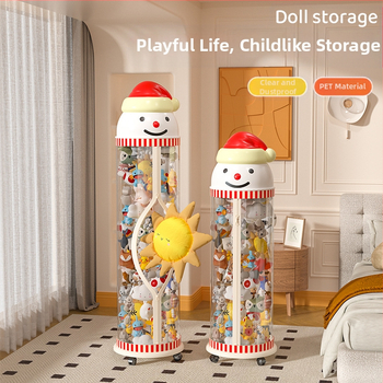 Užtrauktuku užsegama didelės talpos lėlių laikymo statinė vaikams, pliušinis žaislas, permatomas krepšelis, lėlių laikymo statinė