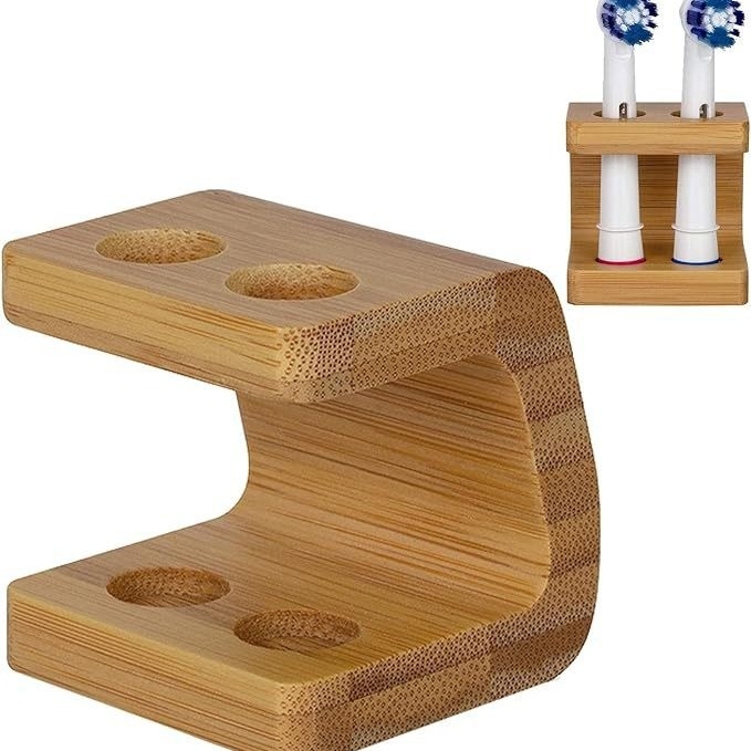 Suport pentru periuțe de dinți din bambus nou transfrontalier, cap de periuță de dinți electrică, suport din lemn pentru baie din bambus, 2 găuri, 3 găuri și 4 găuri