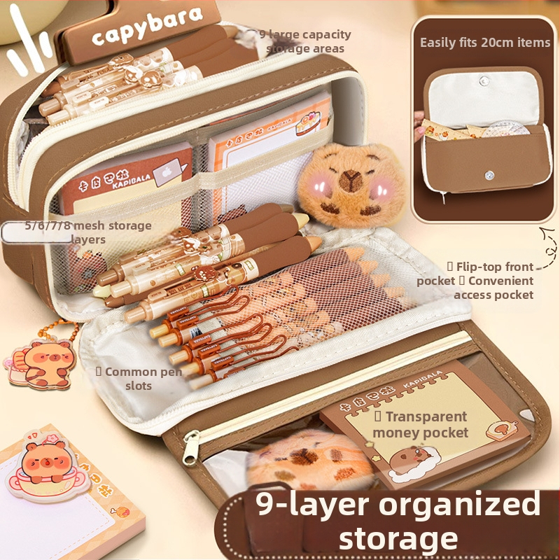 Capi Bar peračník pre ženy, vysoká hodnota Yan, veľká kapacita, dievčenská písacia taška pre základné školy, stredoškolákov, chlapcov, peračník