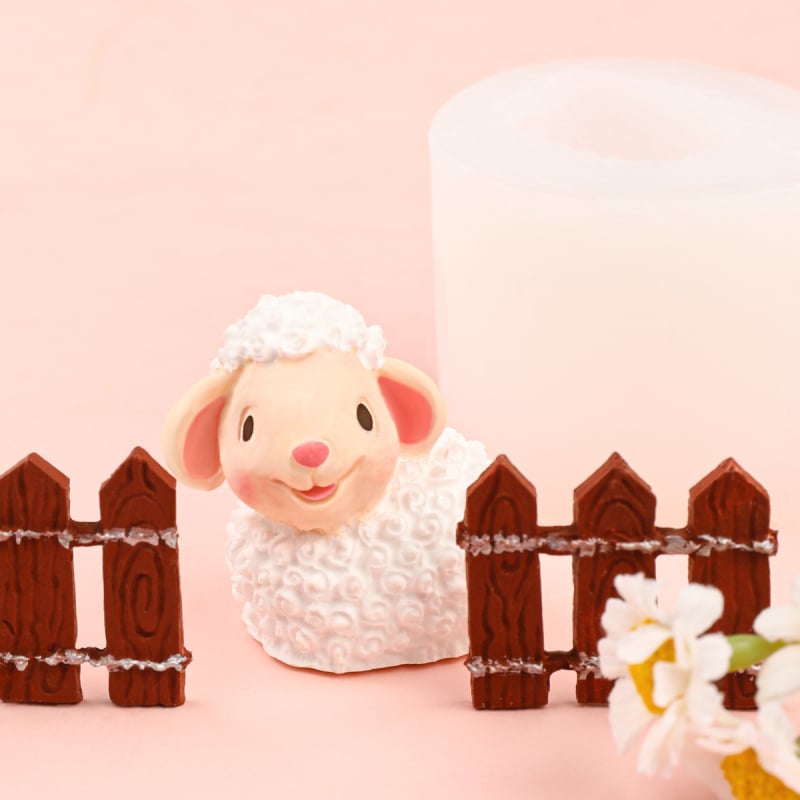 Silikónová forma na modelovanie oviec Sheep Baat, cukrová kreslená lepiaca 3D trojrozmerná živicová sadrová dekoračná forma