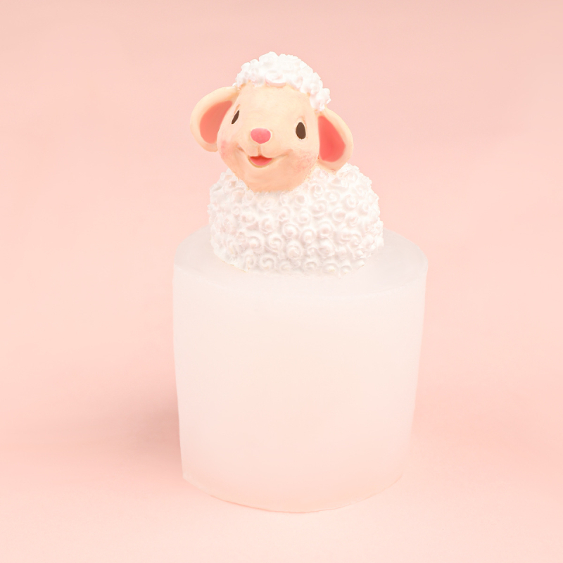 Silikónová forma na modelovanie oviec Sheep Baat, cukrová kreslená lepiaca 3D trojrozmerná živicová sadrová dekoračná forma