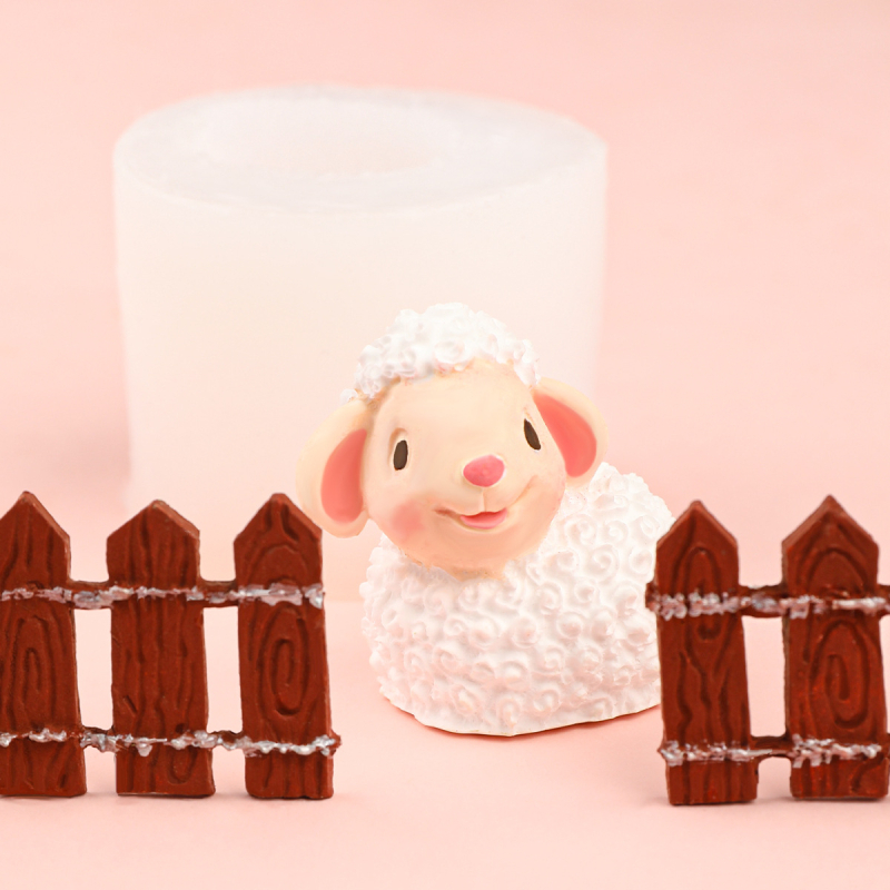 Silikónová forma na modelovanie oviec Sheep Baat, cukrová kreslená lepiaca 3D trojrozmerná živicová sadrová dekoračná forma