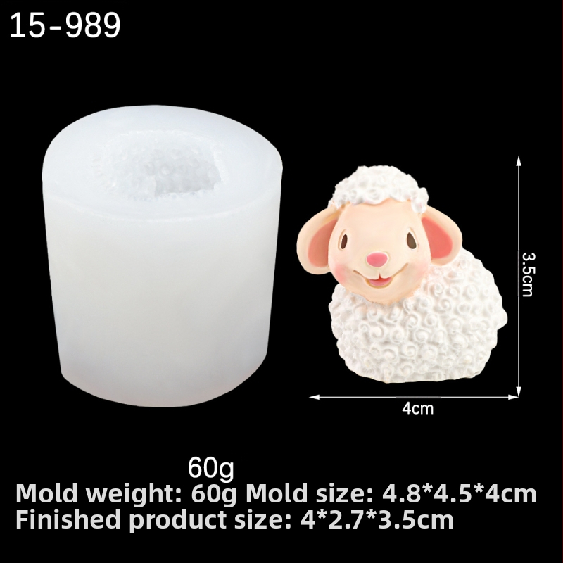 Silikónová forma na modelovanie oviec Sheep Baat, cukrová kreslená lepiaca 3D trojrozmerná živicová sadrová dekoračná forma