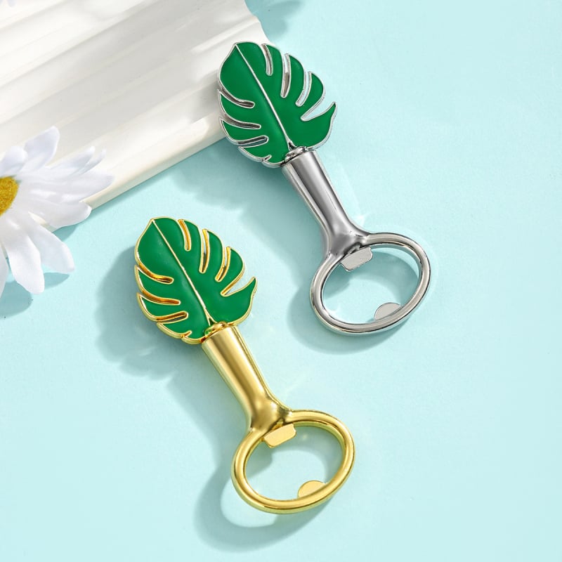 Deschizător de sticle New Leaf, deschizător de sticle de bere, cadou mic, pentru nuntă și petrecere de ziua de naștere, deschizător de capac din aliaj de zinc