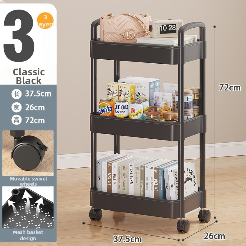 Kosártartó állvány Padlón álló konyhai fürdőszobai mobil uzsonnás állvány fürdőszobai többrétegű hálószobai éjjeli tároló állvány