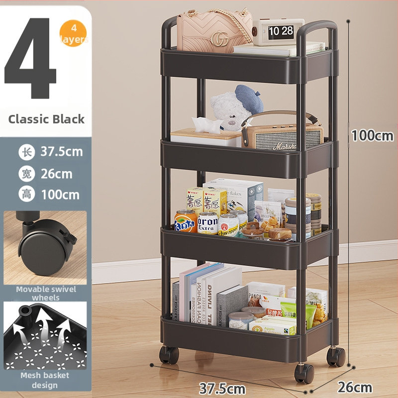 Kosártartó állvány Padlón álló konyhai fürdőszobai mobil uzsonnás állvány fürdőszobai többrétegű hálószobai éjjeli tároló állvány