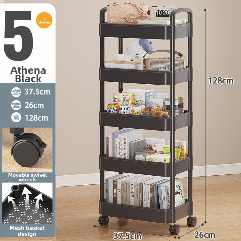 Kosártartó állvány Padlón álló konyhai fürdőszobai mobil uzsonnás állvány fürdőszobai többrétegű hálószobai éjjeli tároló állvány