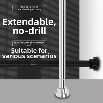 Piiriülene eksklusiivne teleskoopvarda, perforeerimata roostevabast terasest dušikardina varda, uksekardina varda, riiete kuivatusvarda, garderoobi kardinapuu ühendamiseks