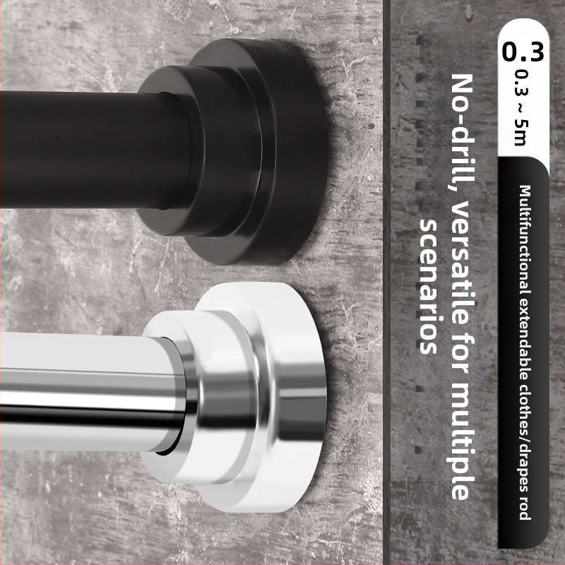 Ексклузивно за трансгранично снаждане на телескопичен прът, неперфориран прът от неръждаема стомана, прът за завеса за душ, прът за завеса за врата, прът за сушене на дрехи, прът за завеса за гардероб