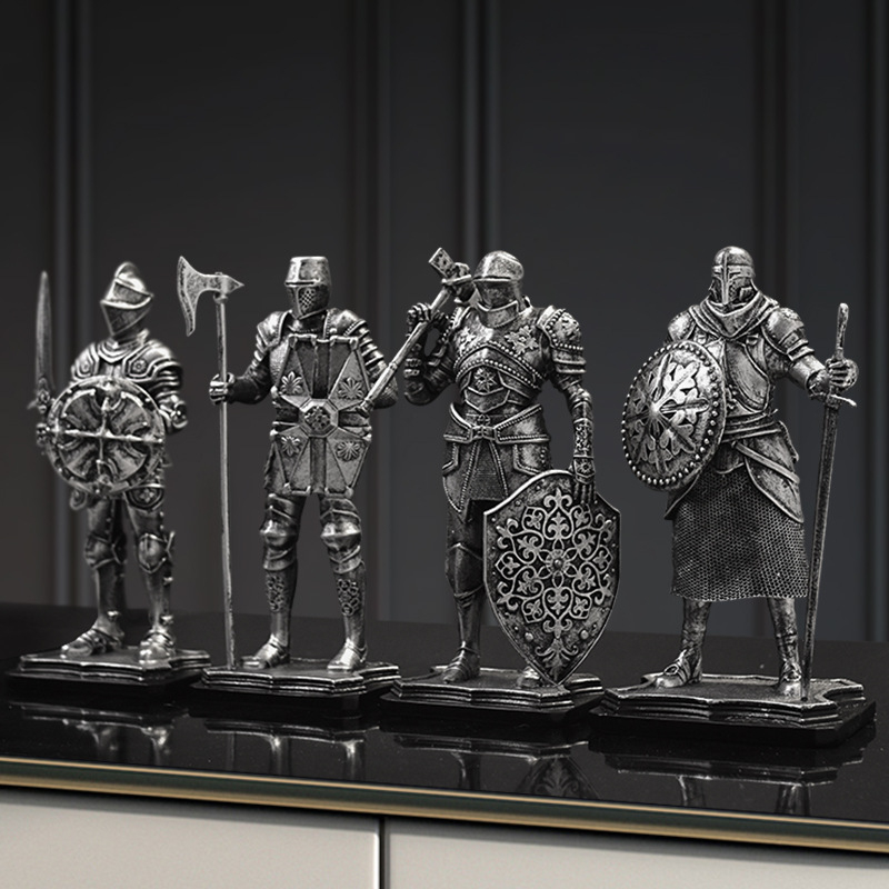 Tarpvalstybiniai karšto pardavimo retro graikų jojimo kario dervos švytuoklės amatai, kūrybingi šarvai, samurajų arklys, svetainės dekoracijos