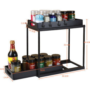 Διπλής στρώσης ράφι αποθήκευσης κουζίνας, ράφι αποχέτευσης, τουαλέτα, ράφι αποθήκευσης καθιστικού, πολυλειτουργική βάση αποθήκευσης κάτω νεροχύτη