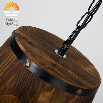 Ameerika maamaja retro puidust ämbriga rippvalgusti veinitünni teemaline restoran kohvik baar interneti kohvik baar täispuidust käsitöö dekoratiivvalgustus