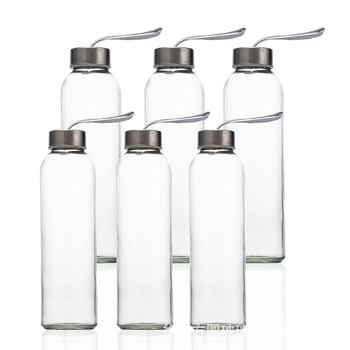 Amazon Hot Sale 18oz Γυάλινο μπουκάλι μεταλλικό νερό Κύπελλο 500ml Φορητό χυμό φρούτων Πίνετε μπουκάλι κρασί 6 κοστούμια Μπουκάλι νερό