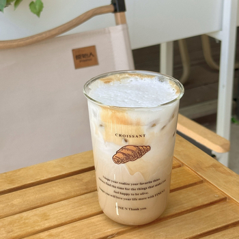 Δημιουργικό γυάλινο κύπελλο σε σχήμα κέρατος με υψηλή αντοχή στη θερμότητα από βοριοπυριτικό, υψηλής ποιότητας αίσθηση, κύπελλο ποτού, κύπελλο καφέ, κύπελλο χυμού, κύπελλο γάλακτος