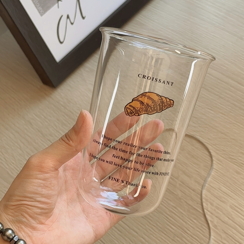 Kreativna staklena šalica u obliku roga, visoko borosilikatna, otporna na toplinu, vrhunska šalica za piće, šalica za kavu, šalica za sok, šalica za mlijeko