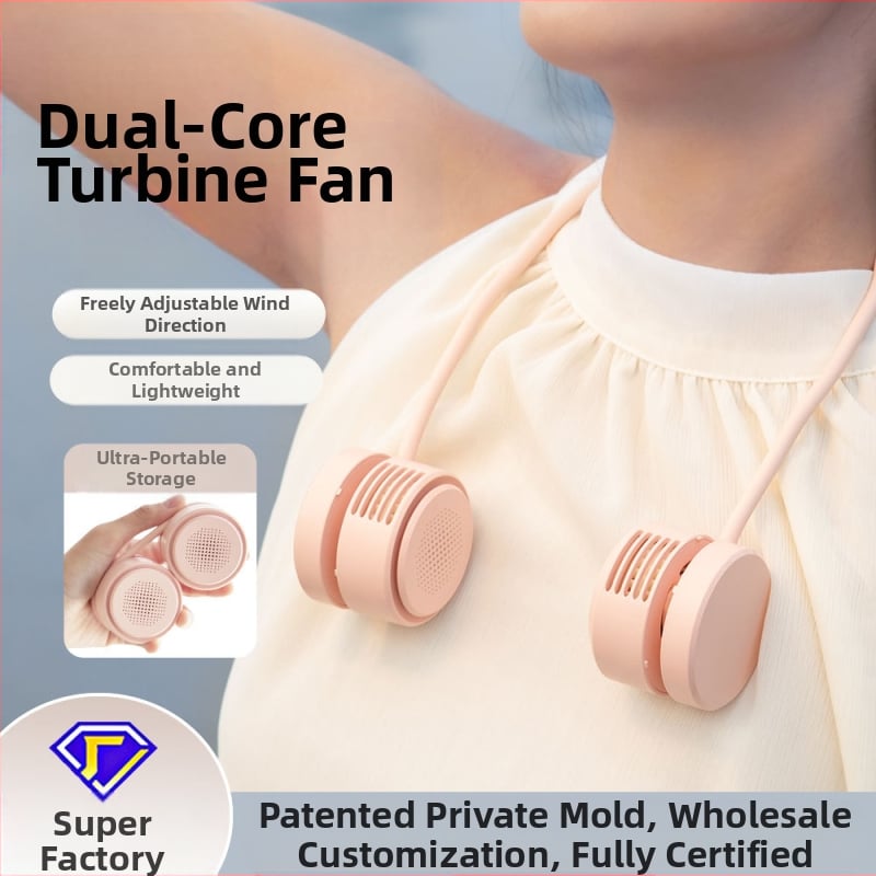 Új stílusú nyakventilátor egyszerű tömlős összecsukható töltőventilátor kültéri sportokhoz hordozható kis ventilátor