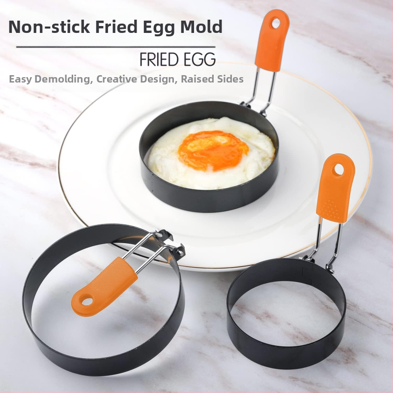 sandėlyje nerūdijančio plieno kiaušinių žiedas apvalus nepridegantis kiaušinių omletas nepridegantis omleto formelių rinkinys nepridegantys virtuvės prietaisai