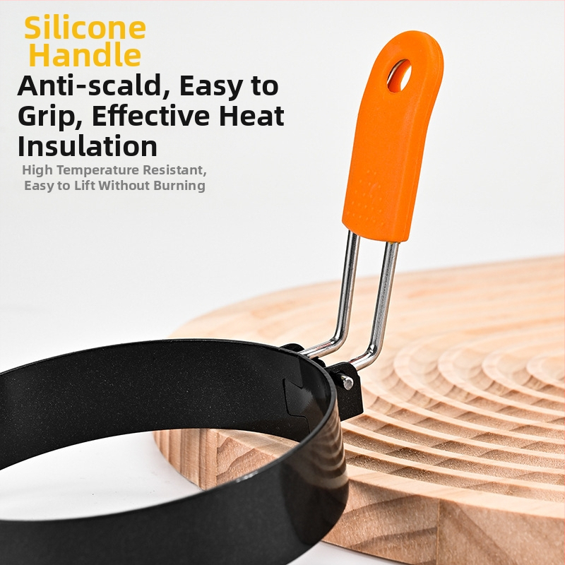 на склад кръгъл пръстен за яйца от неръждаема стомана с незалепващо покритие, омлет с яйца, комплект форми за омлет с незалепващо покритие, кухненски джаджи с незалепващо покритие