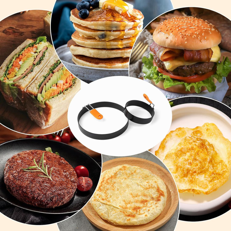 sandėlyje nerūdijančio plieno kiaušinių žiedas apvalus nepridegantis kiaušinių omletas nepridegantis omleto formelių rinkinys nepridegantys virtuvės prietaisai