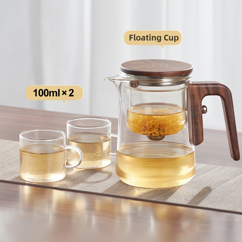 Čajová štvorcová tyč, čajová kanvica zadarmo, čajová súprava Lazy People, čajový set, pohár na oddelenie vody, sklenený pohár na vodu, plávajúci pohár