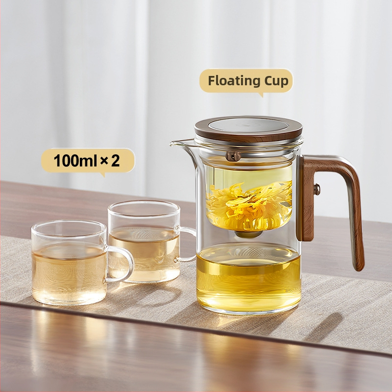 Čajová štvorcová tyč, čajová kanvica zadarmo, čajová súprava Lazy People, čajový set, pohár na oddelenie vody, sklenený pohár na vodu, plávajúci pohár