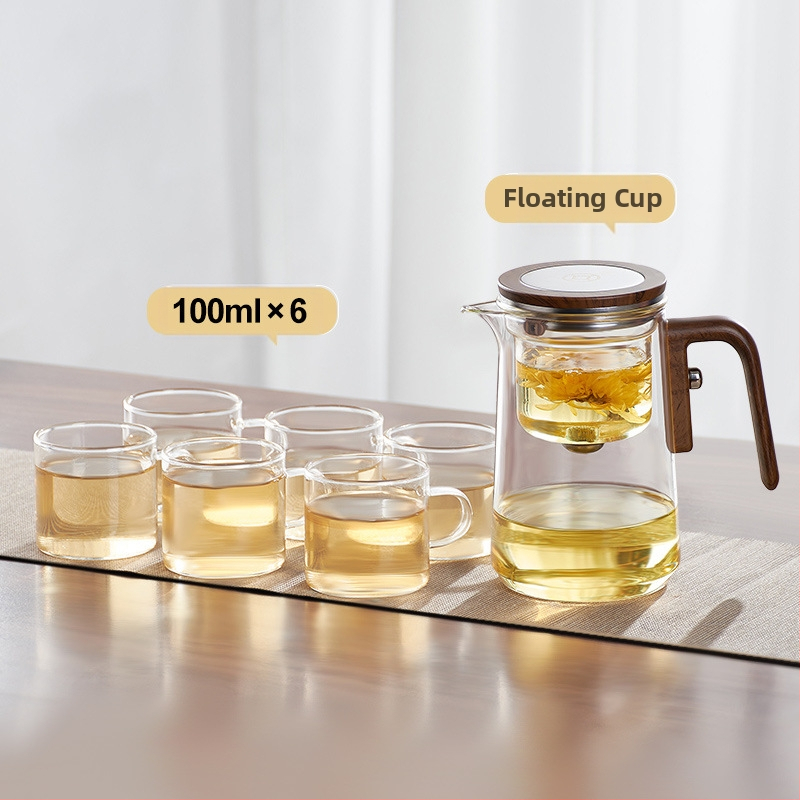 Arbatos kvadratinis strypas Nemokamas arbatinukas Tingų žmonių arbatos rinkinys Arbatos vandens atskyrimo puodelis Stiklinis vandens puodelis Plaukiojantis puodelis