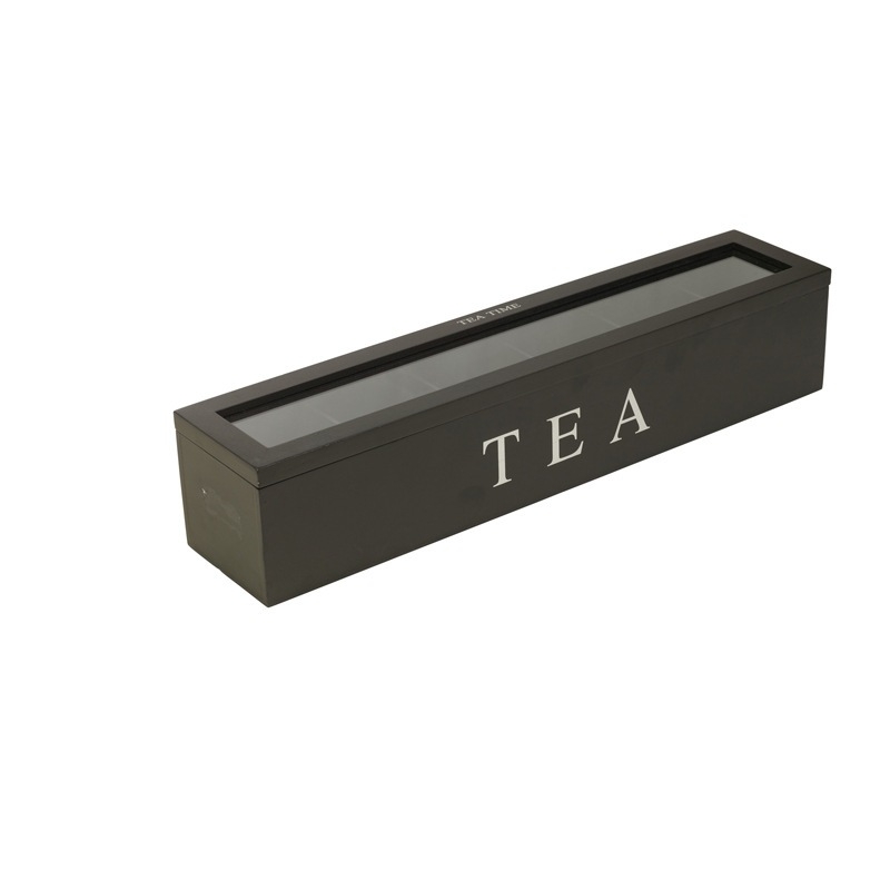 Cutie de depozitare din lemn pentru pliculețe de ceai, cutie de depozitare pentru capsule de cafea și ceas, compartiment pentru bijuterii, din lemn, pentru camera de ceai