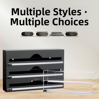 Ακρυλικό πλαστικό κουτί αποθήκευσης περιτυλίγματος τοίχου κουζίνας αυτοκόλλητη τσάντα διαφανής τσάντα τροφίμων ταξινόμηση κουτί αποθήκευσης προσαρμογή