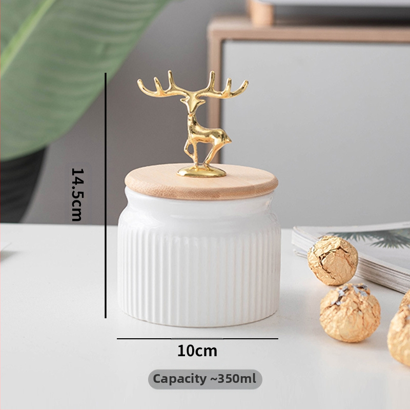 Луксозен запечатан буркан Nordic Light, кутия за съхранение на зърно в домакинска кухня, буркан за съхранение на кафе на зърна, керамичен буркан