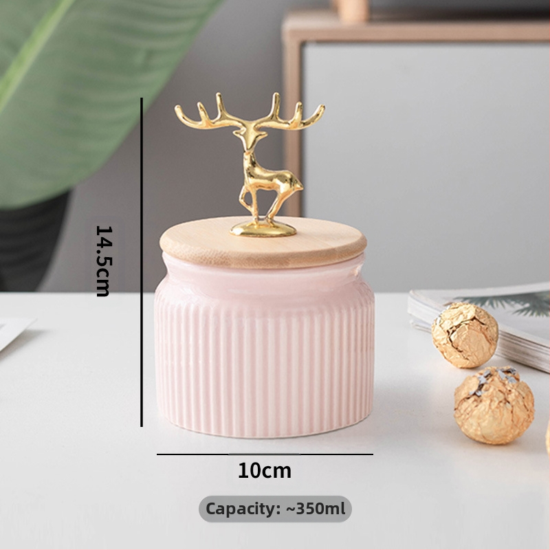 Луксозен запечатан буркан Nordic Light, кутия за съхранение на зърно в домакинска кухня, буркан за съхранение на кафе на зърна, керамичен буркан