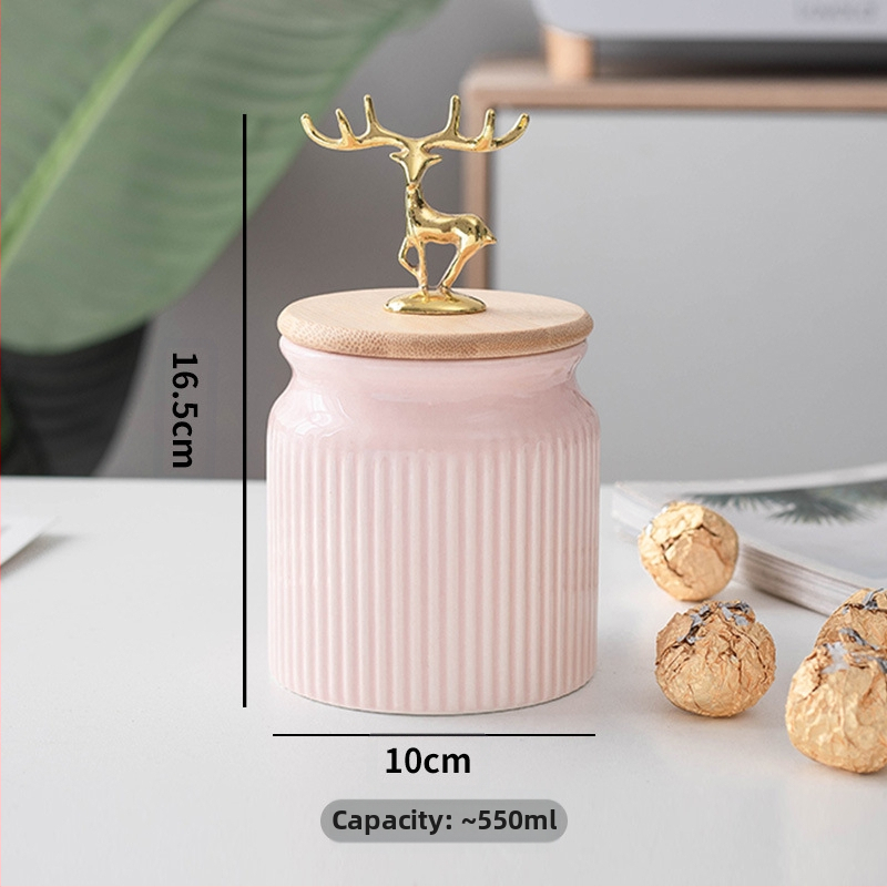 Луксозен запечатан буркан Nordic Light, кутия за съхранение на зърно в домакинска кухня, буркан за съхранение на кафе на зърна, керамичен буркан