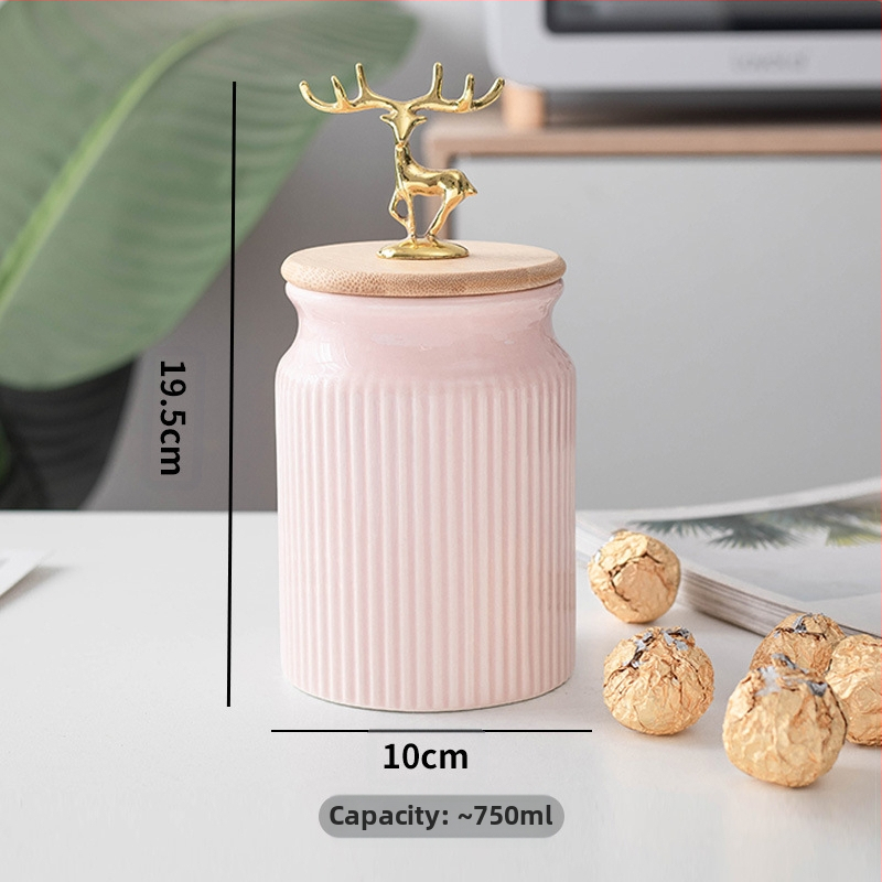 Луксозен запечатан буркан Nordic Light, кутия за съхранение на зърно в домакинска кухня, буркан за съхранение на кафе на зърна, керамичен буркан