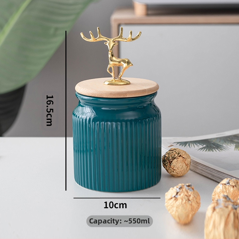 Луксозен запечатан буркан Nordic Light, кутия за съхранение на зърно в домакинска кухня, буркан за съхранение на кафе на зърна, керамичен буркан