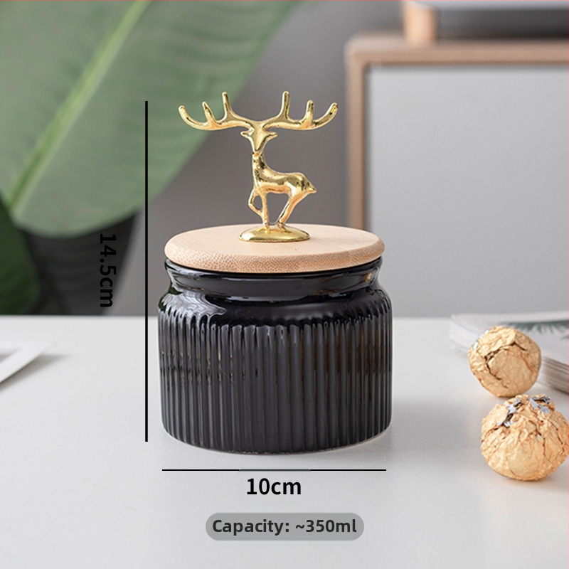 Луксозен запечатан буркан Nordic Light, кутия за съхранение на зърно в домакинска кухня, буркан за съхранение на кафе на зърна, керамичен буркан