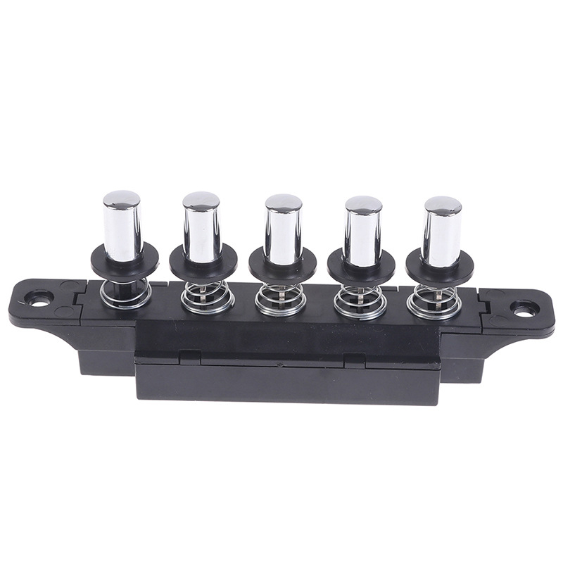 Петпозиционен бутонен превключвател, лампа, черна машина, петстепенен сребърен ключ