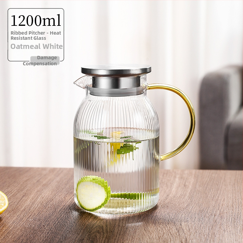 Šaltas virdulys su dideliu borosilikatinio stiklo kiekiu, vėsus virdulys, buitinis sutirštintas šaltas virdulys, atsparus aukštai temperatūrai ir karščiui, paprastas permatomas šaltas virdulys