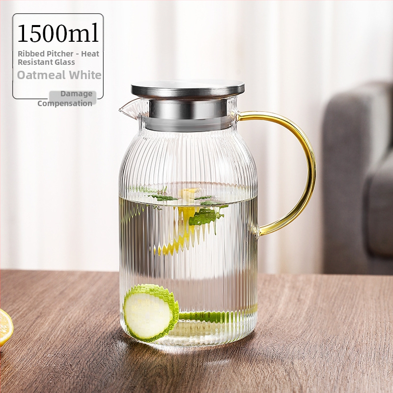 Šaltas virdulys su dideliu borosilikatinio stiklo kiekiu, vėsus virdulys, buitinis sutirštintas šaltas virdulys, atsparus aukštai temperatūrai ir karščiui, paprastas permatomas šaltas virdulys