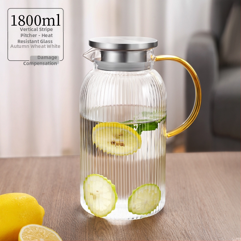 Šaltas virdulys su dideliu borosilikatinio stiklo kiekiu, vėsus virdulys, buitinis sutirštintas šaltas virdulys, atsparus aukštai temperatūrai ir karščiui, paprastas permatomas šaltas virdulys