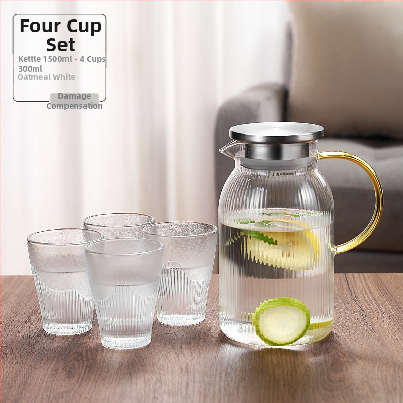 Šaltas virdulys su dideliu borosilikatinio stiklo kiekiu, vėsus virdulys, buitinis sutirštintas šaltas virdulys, atsparus aukštai temperatūrai ir karščiui, paprastas permatomas šaltas virdulys