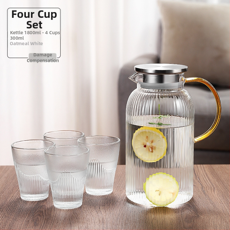 Šaltas virdulys su dideliu borosilikatinio stiklo kiekiu, vėsus virdulys, buitinis sutirštintas šaltas virdulys, atsparus aukštai temperatūrai ir karščiui, paprastas permatomas šaltas virdulys