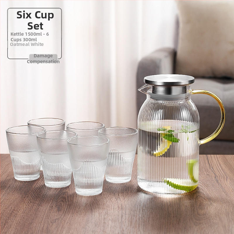 Šaltas virdulys su dideliu borosilikatinio stiklo kiekiu, vėsus virdulys, buitinis sutirštintas šaltas virdulys, atsparus aukštai temperatūrai ir karščiui, paprastas permatomas šaltas virdulys