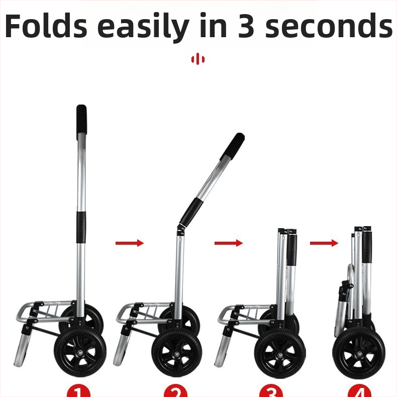 Нова сгъваема количка за пазаруване от алуминиева сплав, количка за пазаруване, количка за катерене, преносима количка за пикник на открито