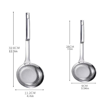 Naujas tarpvalstybinis nerūdijančio plieno aliejaus atskyrimo sriubos šaukštas, aliejaus filtro atskyrimo kiaurasamtis, putojimo šaukštas, likučių atskyrimas, putojimo sutirštinto aliejaus nugriebimo šaukštas